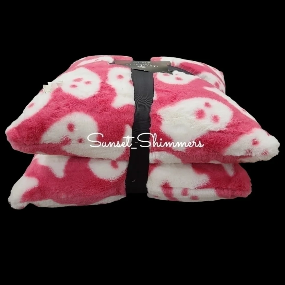 X2 Halloween Faux Fur Hot Pink Ghost Pillow Set by StoreHouse Large 20